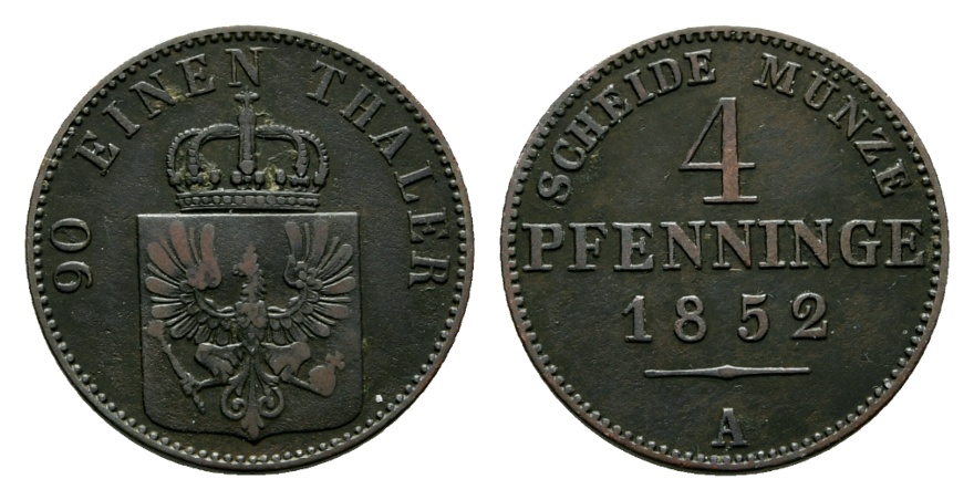  Altdeutschland; Kleinmünze 1852   
