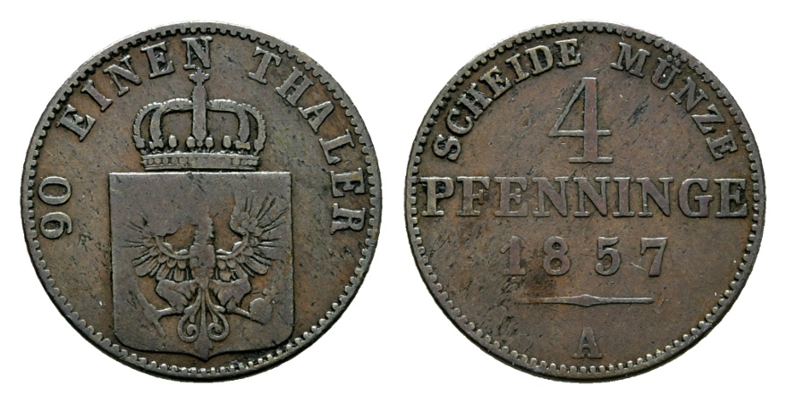  Altdeutschland; Kleinmünze 1857   