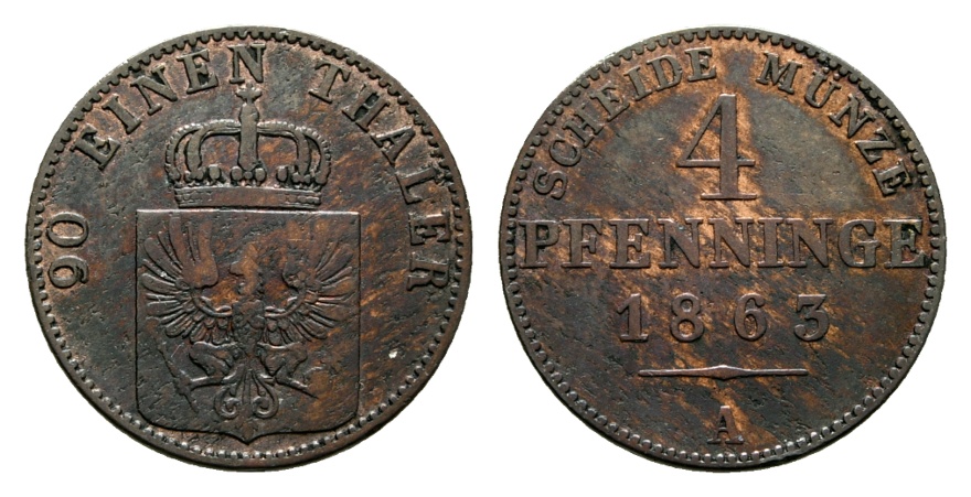  Altdeutschland; Kleinmünze 1863   