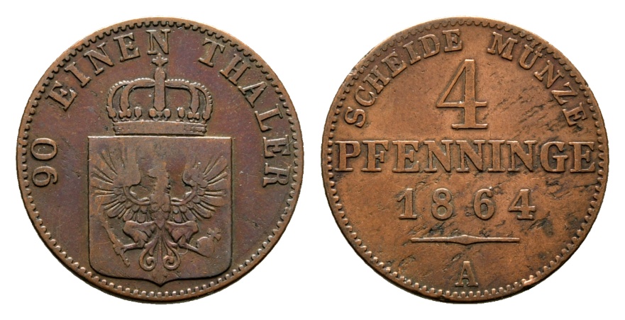  Altdeutschland; Kleinmünze 1864   