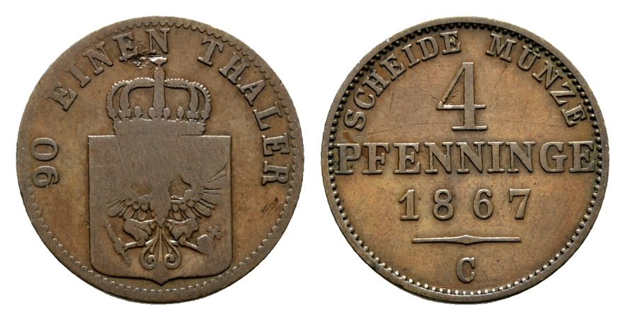 Altdeutschland; Kleinmünze 1867   