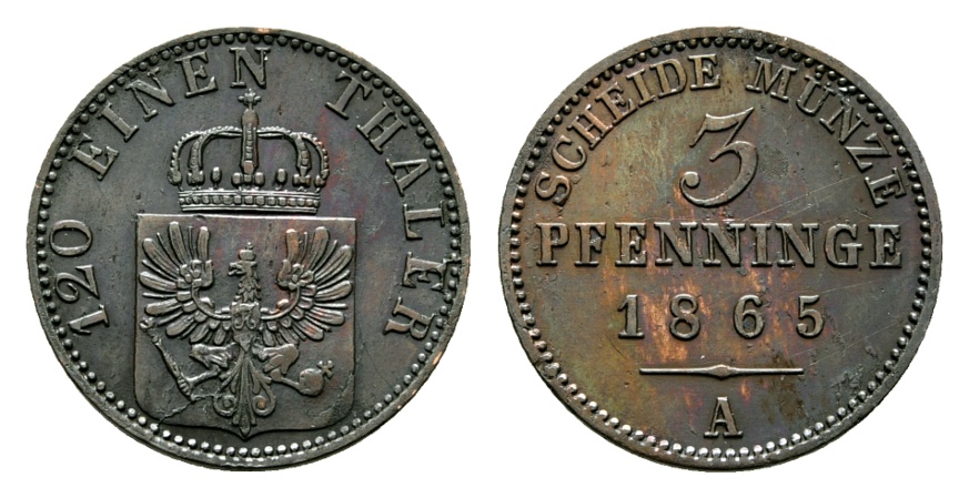  Altdeutschland; Kleinmünze 1865   