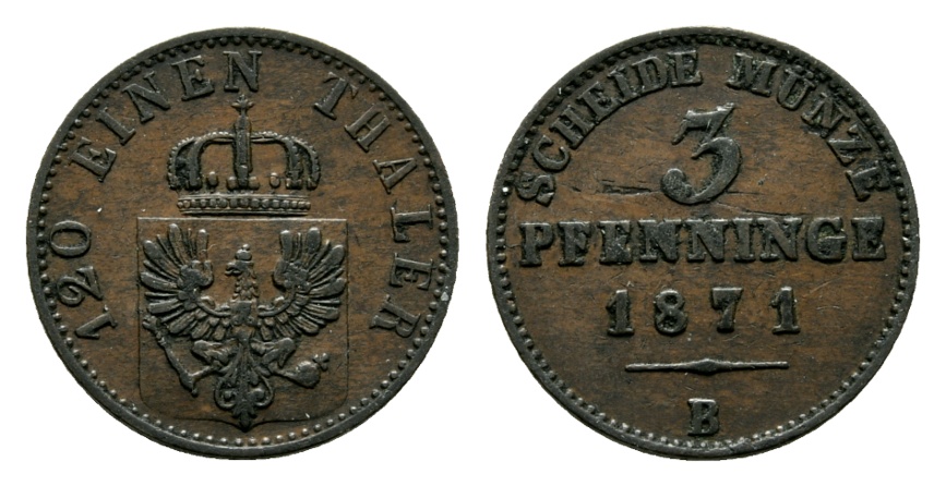  Altdeutschland; Kleinmünze 1871   