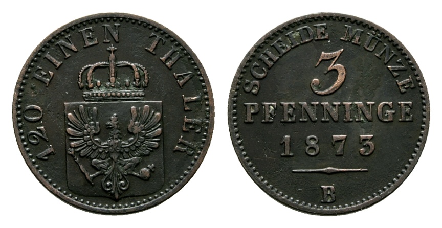  Altdeutschland; Kleinmünze 1873   