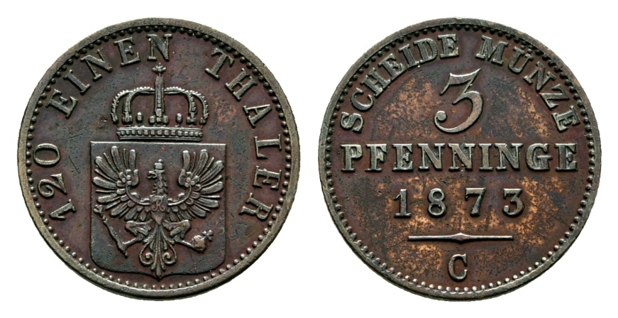  Altdeutschland; Kleinmünze 1873   