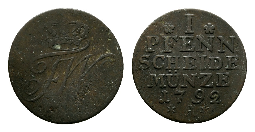  Altdeutschland; Kleinmünze 1792   