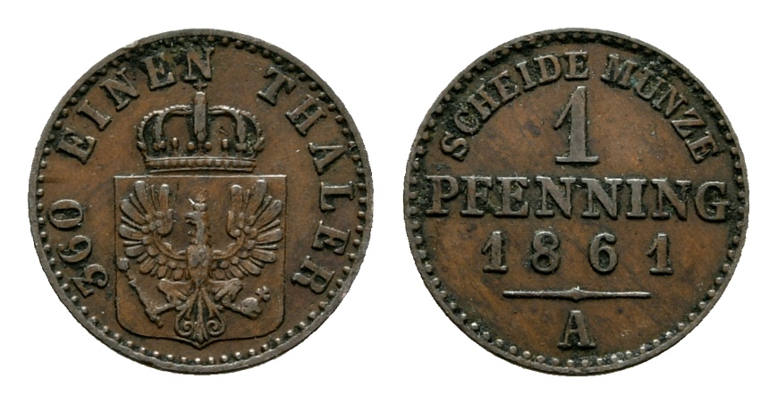  Altdeutschland; Kleinmünze 1861   