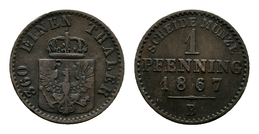  Altdeutschland; Kleinmünze 1867   