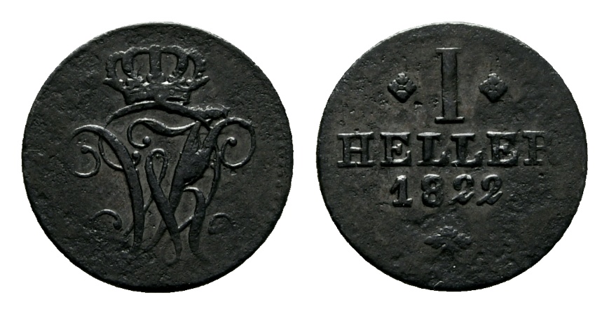  Altdeutschland; Kleinmünze 1822   