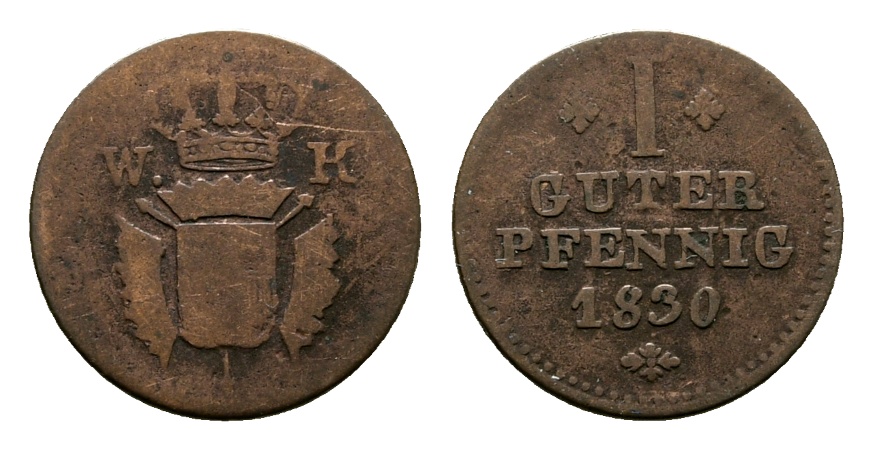  Altdeutschland; Kleinmünze 1830   