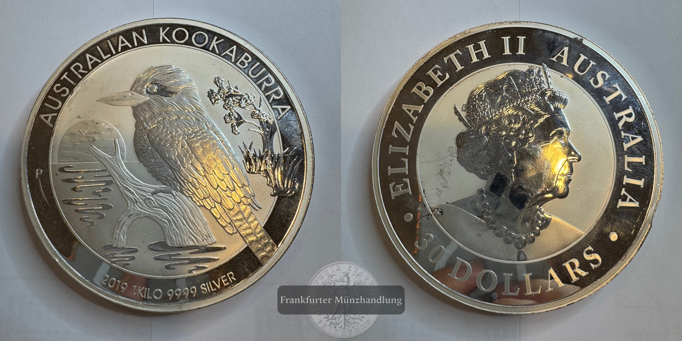  Australien 30 Dollar 2019 Kookaburra FM-Frankfurt Feinsilber: 1kg   