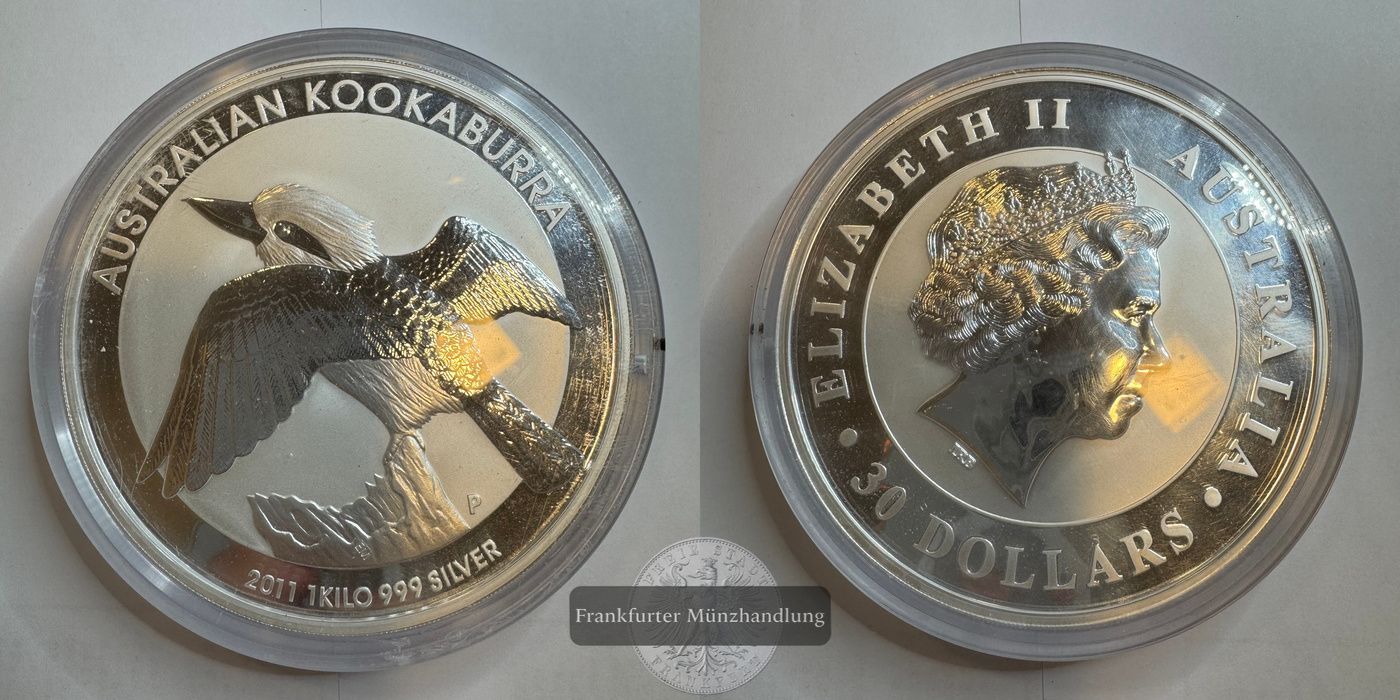  Australien 30 Dollar 2011 Kookaburra FM-Frankfurt Feinsilber: 1kg   