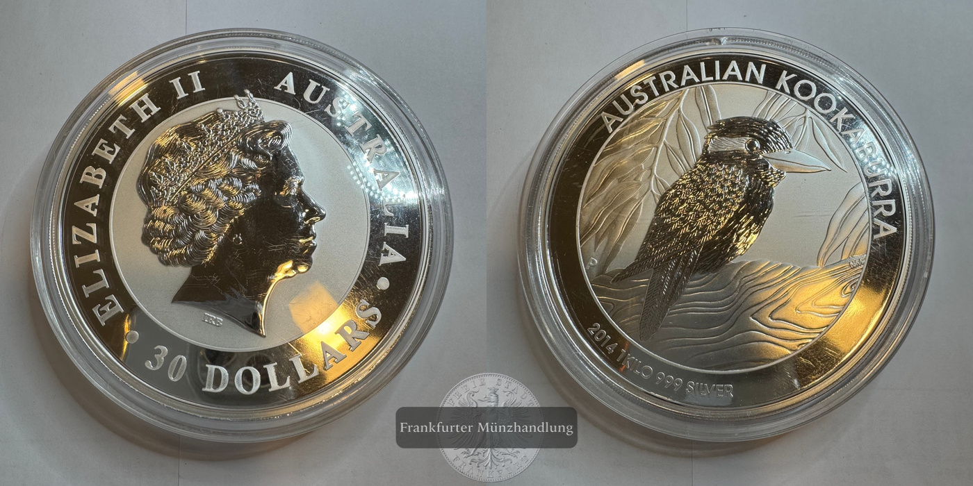  Australien 30 Dollar 2014 Kookaburra FM-Frankfurt Feinsilber: 1kg   
