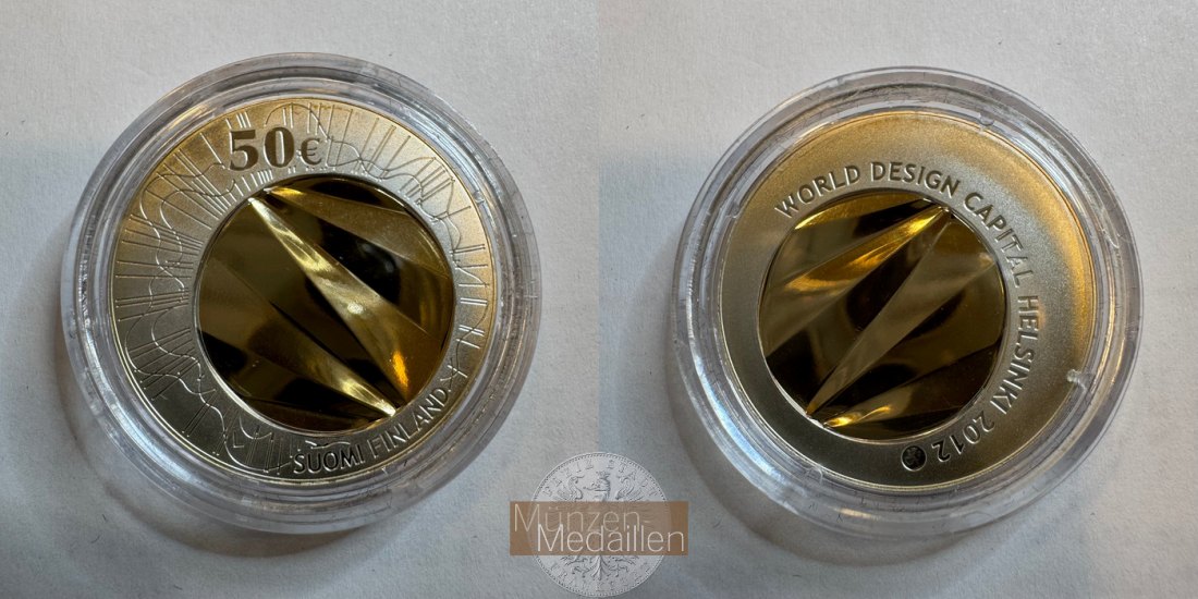 Finnland 50 Euros World Design Capital Helsinki 2012 MM-Frankfurt Feingehalt: Au: 3,75g / Ag: 5,37g