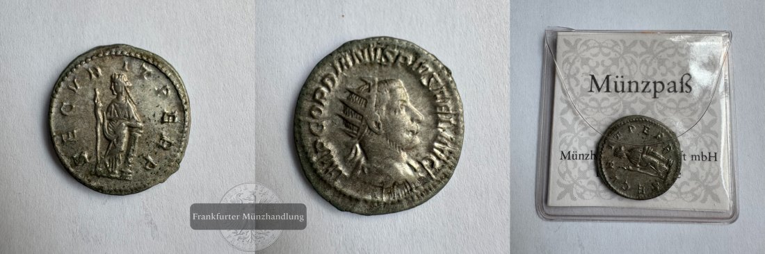  Römisches Kaiserreich Antoninian Gardianus Pius III. (238-244) FM-Frankfurt Silber: 4,36g   