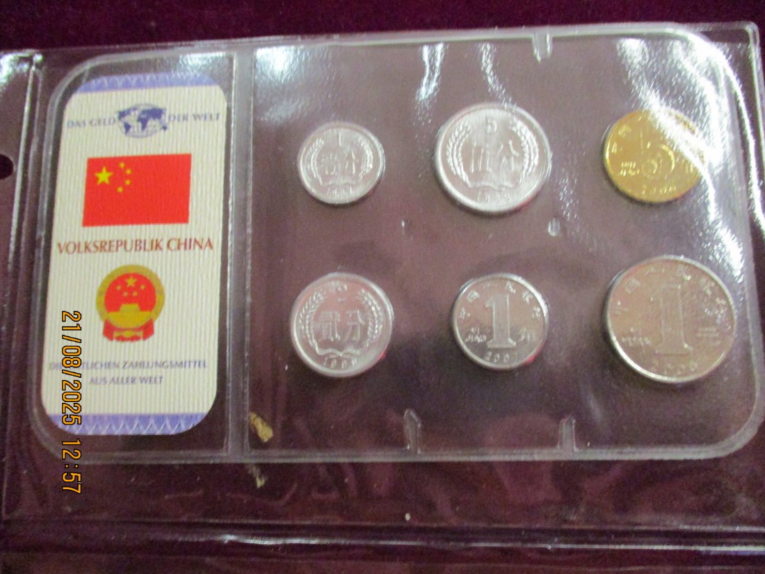  Münzen China siehe Foto Gewicht: Ca- 26g/- 1   