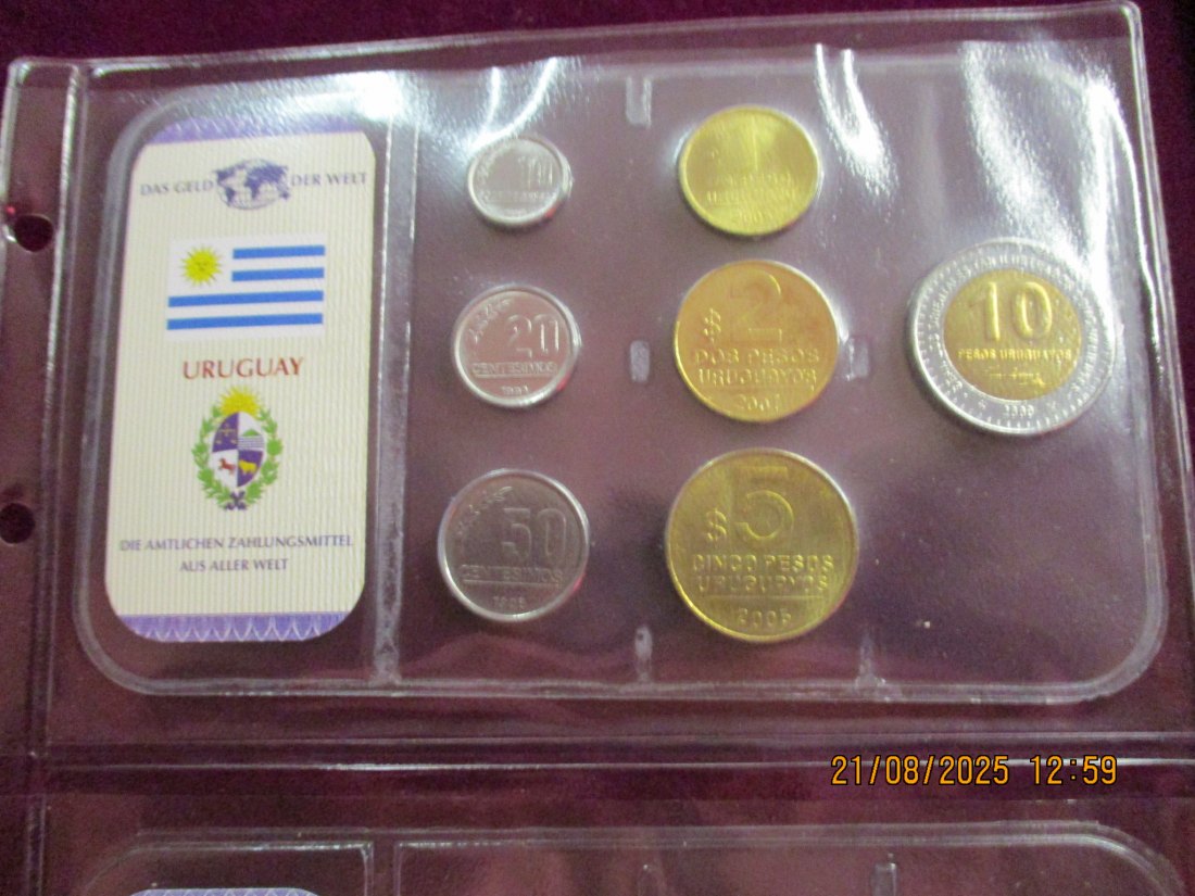  Kursmünzen Uruguay siehe Foto Gewicht: Ca- 40g/- 1   