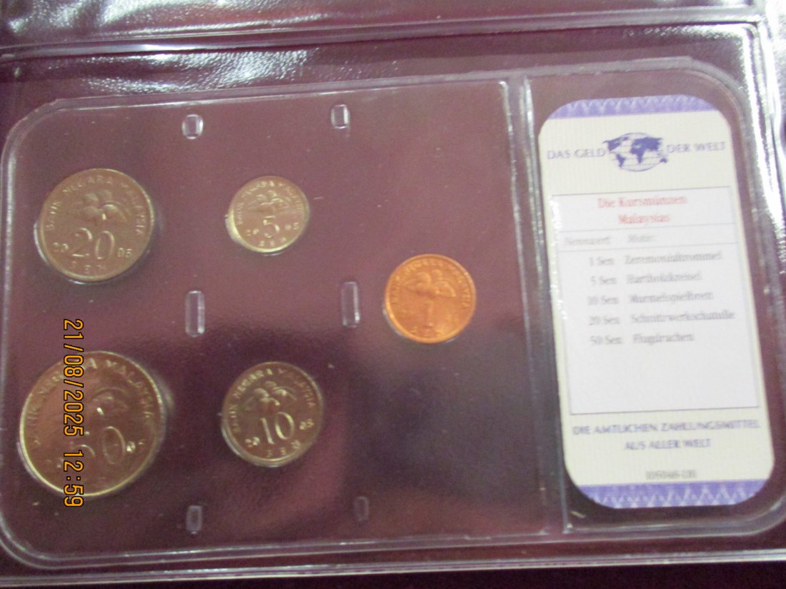  Kursmünzen Malaysia siehe Foto Gewicht: Ca- 40g/- 1   