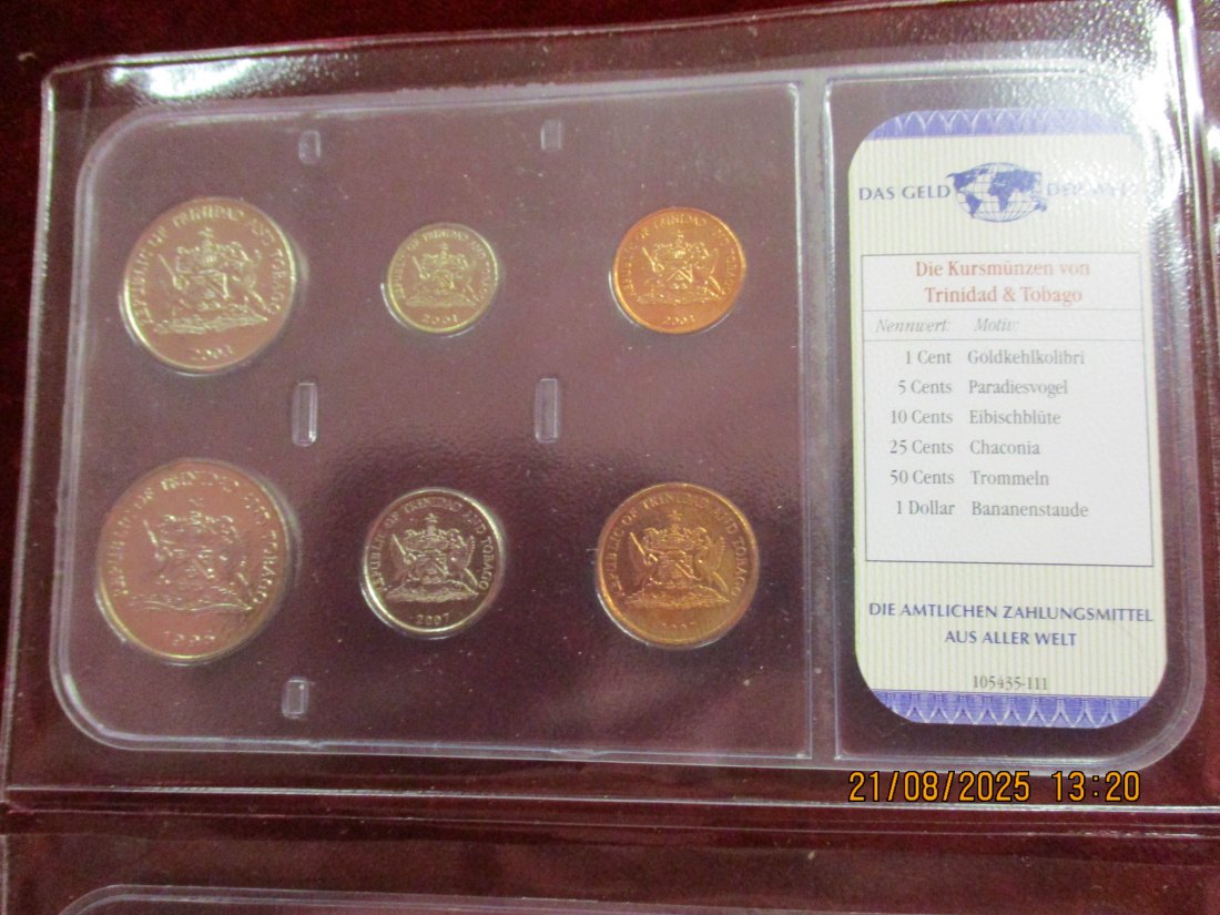  Kursmünzen Trinidad Tobago siehe Foto Gewicht: Ca- 35g/- 1   