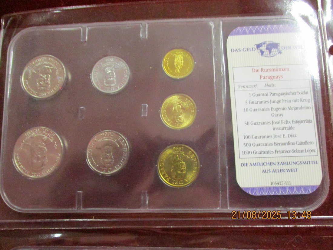  Kursmünzen Paraguay siehe Foto Gewicht: Ca- 30g/- 1   