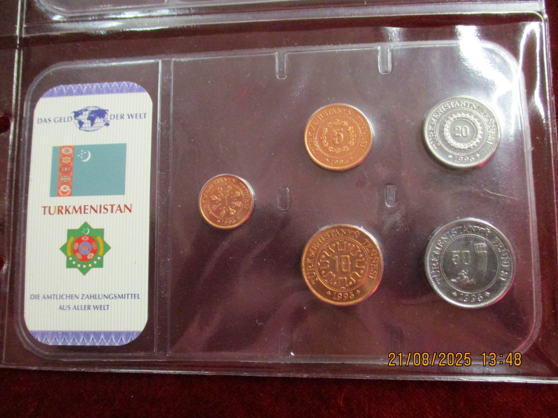  Kursmünzen Turkmenistan siehe Foto Gewicht: Ca- 27g/- 1   