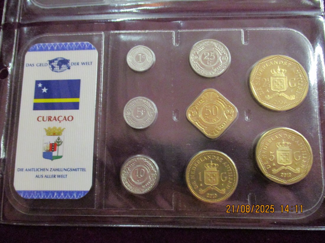  Kursmünzen Curacao siehe Foto Gewicht: Ca- 45g/- 1   