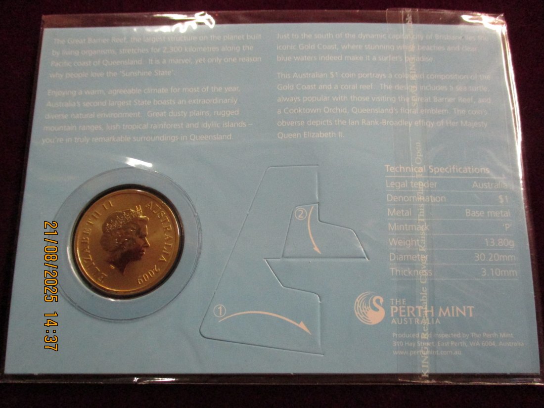  1 Dollar Australien Queensland siehe Foto Gewicht: 13,8g   