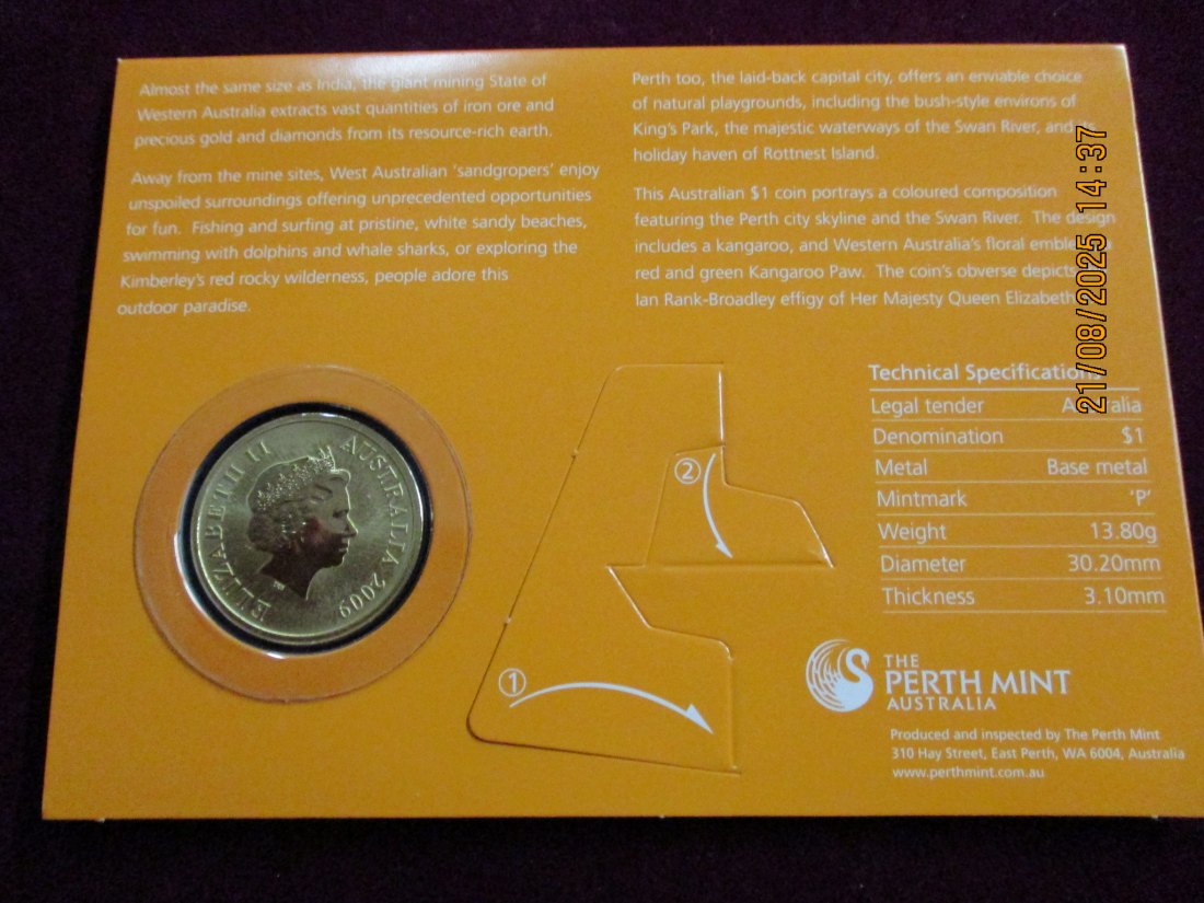  1 Dollar Australien Western siehe Foto Gewicht: 13,8g   