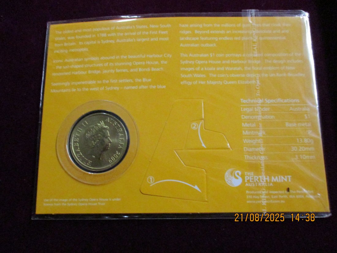  1 Dollar Australien New South Wales siehe Foto Gewicht: 13,8g   