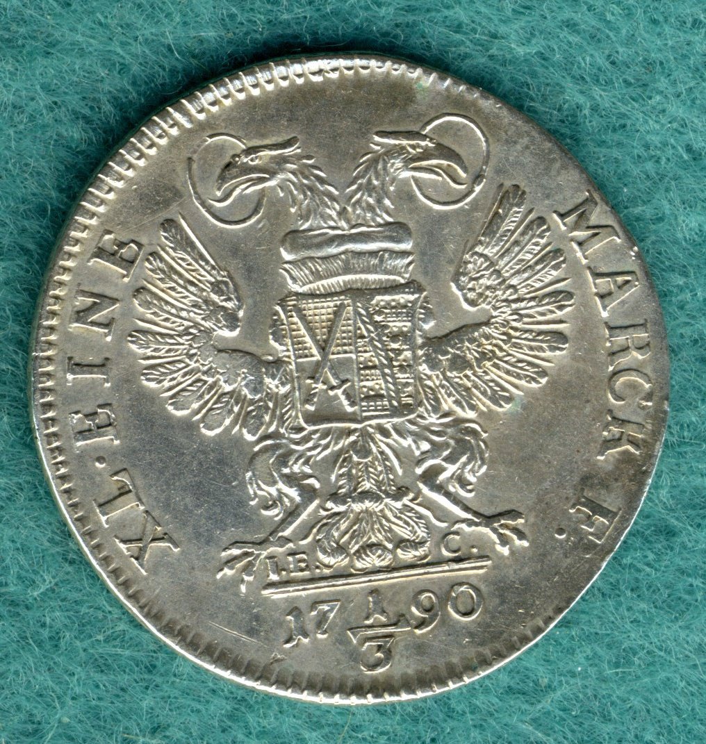  Sachsen - Friedrich August III. - 1/3 Thaler 1790 - Schön 245   