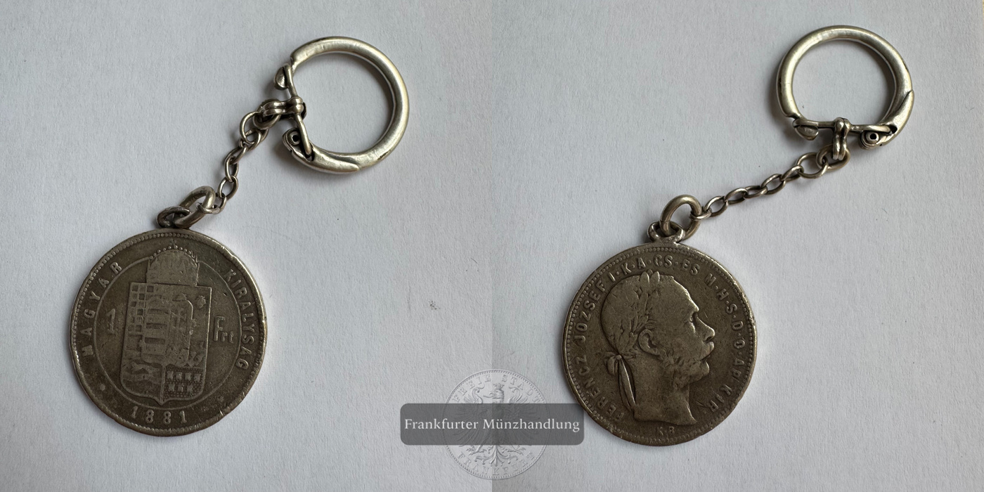  Ungarn 1 Forint Francis Joseph I 1881 FM-Frankfurt Feinsilber: 11.11g   