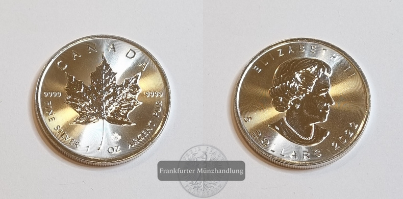  Kanada 5 Dollar 2022 FM-Frankfurt Feinsilber: 31,06g   