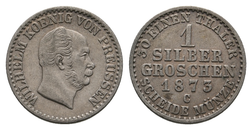  Altdeutschland; Preußen; Kleinmünze 1873   