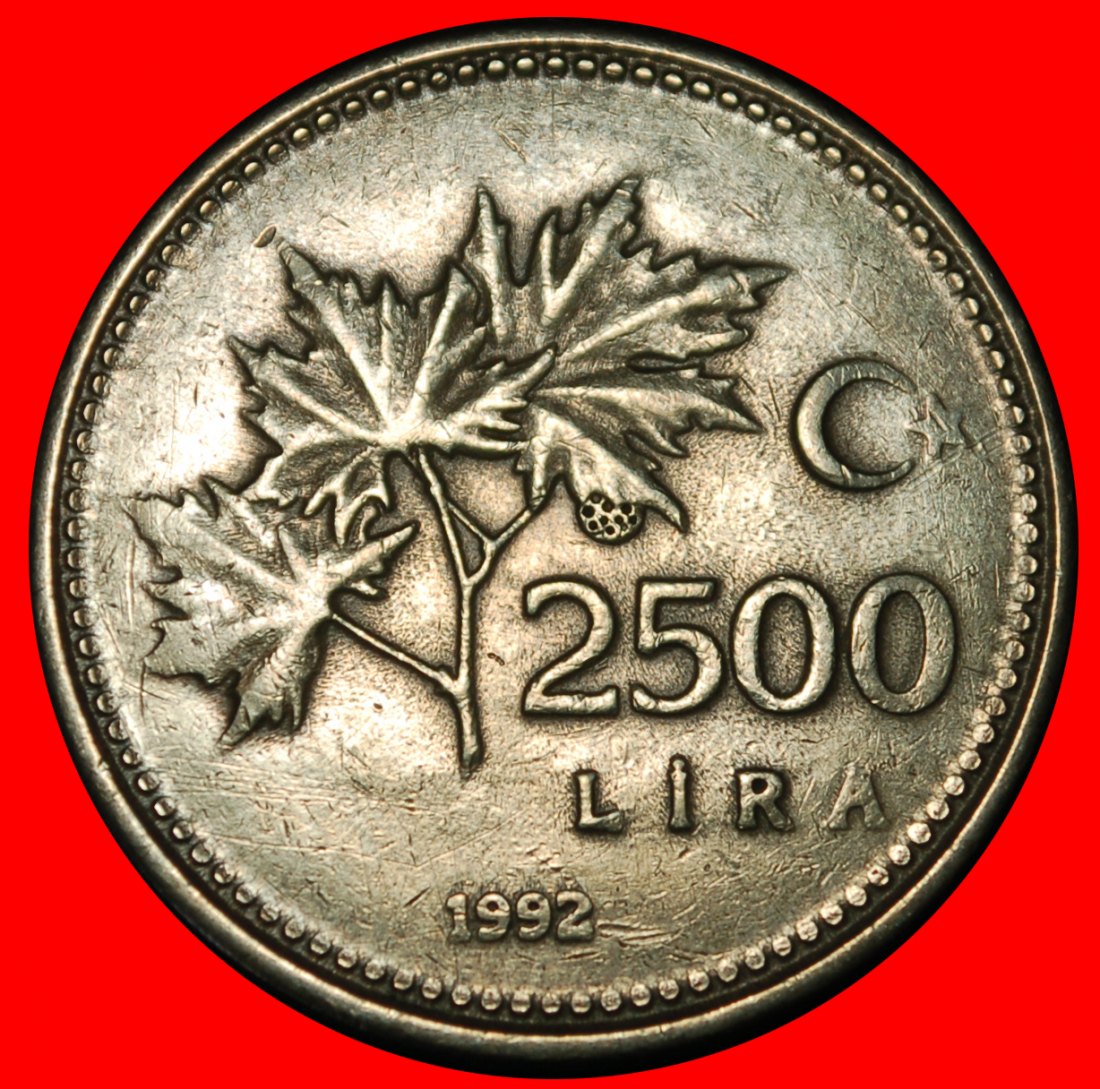 Ⰶ ATATURK (1923-1938): TURKEY ★ 2500 LIRAS 1992 ERROR! TYPE 1991-1998!★LOW START★ NO RESERVE!