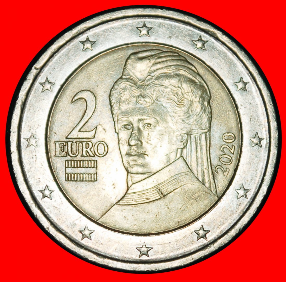 Ⰶ BERTHA VON SUTTNER 1843-1914: AUSTRIA ★ 2 EUROS 2020 NON-PHALLIC 2008-2025★LOW START★ NO RESERVE!