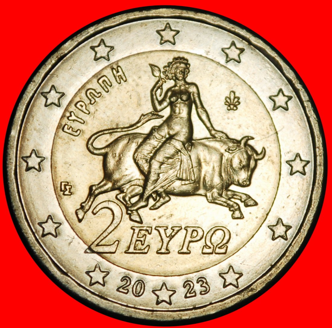 Ⰶ NICHT-PHALLISCHE TYP (2007-2025): GRIECHENLAND ★ 2 EURO 2023 ENTFÜHRUNG DER EUROPA★OHNE VORBEHALT!