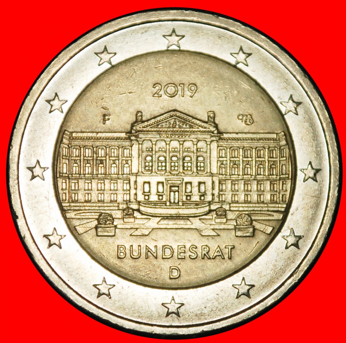 Ⰶ PRUSSIA: GERMANY ★ 2 EUROS 2019F NON-PHALLIC TYPE! BADEN-WUERTTEMBERG!★LOW START★ NO RESERVE!
