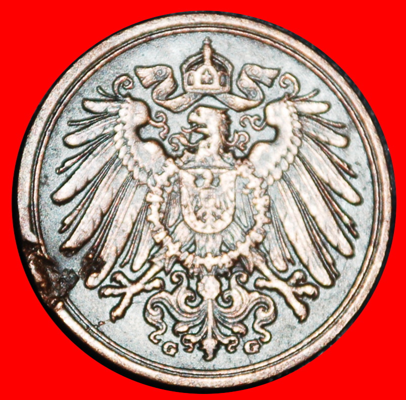  Ⰶ EAGLE (1890-1916): GERMANY ★ 1 PFENNIG 1913G BADEN! WILLIAM II (1888-1918) ★LOW START★ NO RESERVE!   