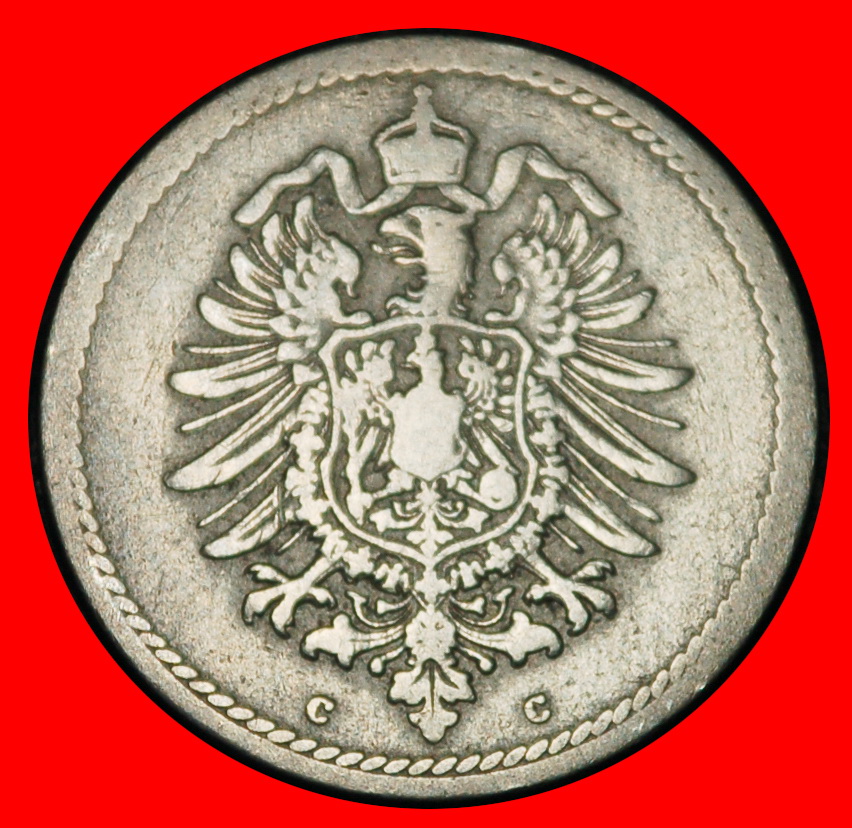 Ⰶ EAGLE (1874-1889): GERMANY★5 PFENNIG 1875C FRANKFURT! WILLIAM I (1871-1888)★LOW START★ NO RESERVE!   