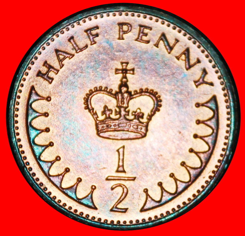 Ⰶ LAST TYPE 1982-1984:GREAT BRITAIN★1/2 PENNY 1983 UNC★ELIZABETH II 1953-2022★LOW START★ NO RESERVE!