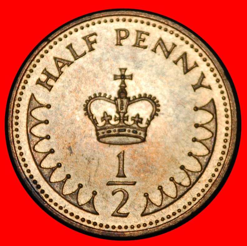 ⰆLAST TYPE 1982-1984:GREAT BRITAIN★1/2 PENNY 1984 RARE★ELIZABETH II 1953-2022★LOW START★ NO RESERVE!