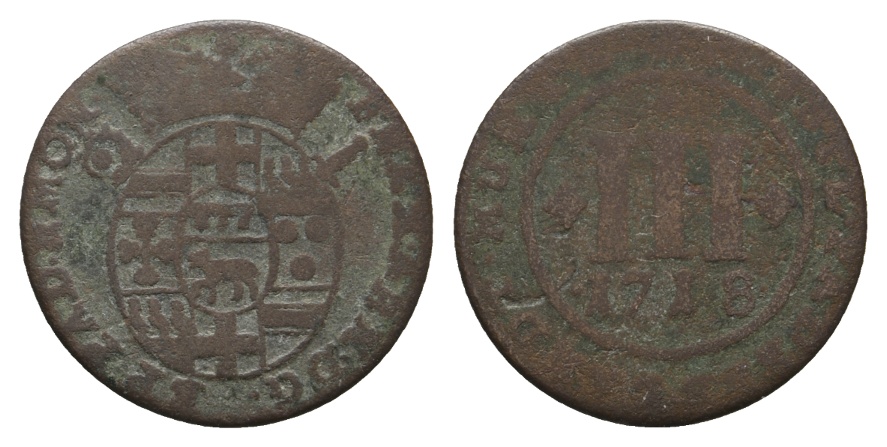  Altdeutschland; Kleinmünze 1718   