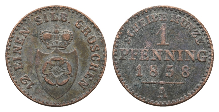  Altdeutschland; Kleinmünze 1858   