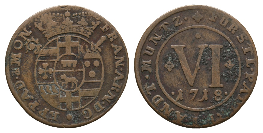  Altdeutschland; Kleinmünze 1718   