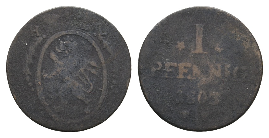  Altdeutschland; Kleinmünze 1803   
