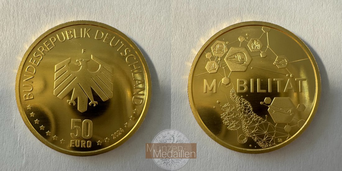 Deutschland 50 Euros (Mobility) 2024 F MM-Frankfurt KM#452 Feingold: 7,78g
