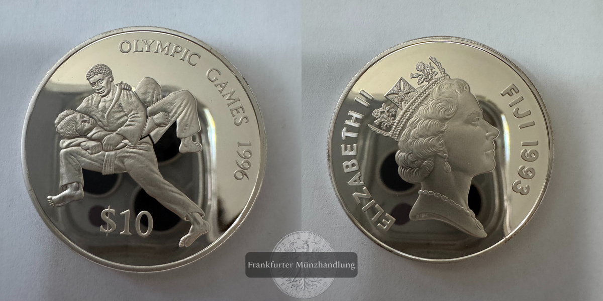  Fidschi 10 Dollars (Summer Olympics) 1993 FM-Frankfurt KM#67 Feinsilber: 29,11g   