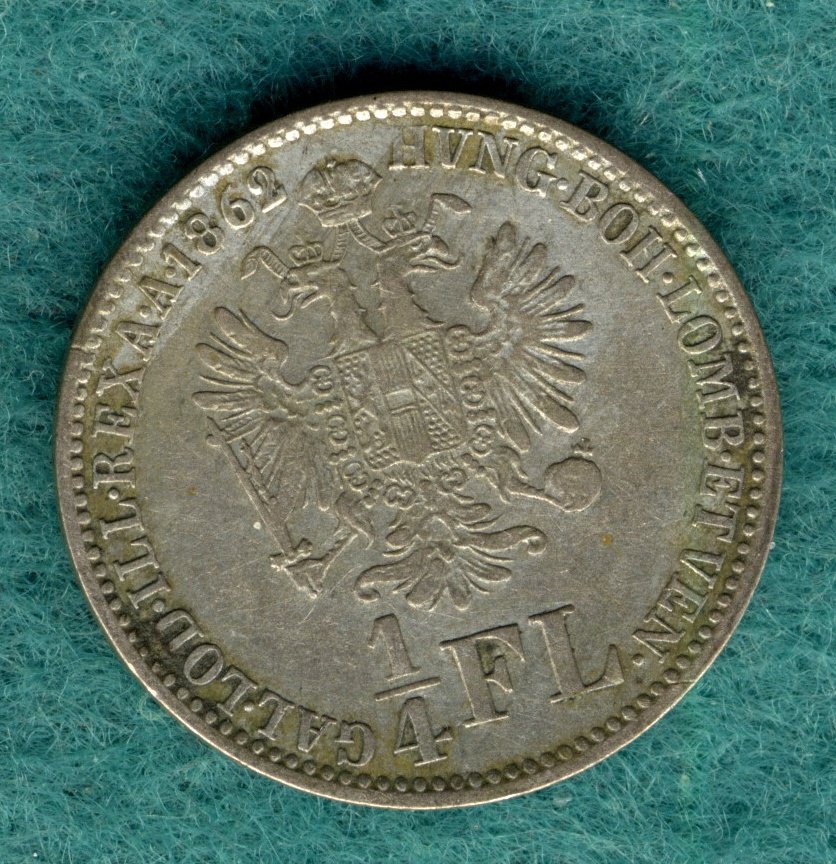  Österreich - Franz Joseph I. - 1/4 Gulden (1/4 Florin) 1862 E   