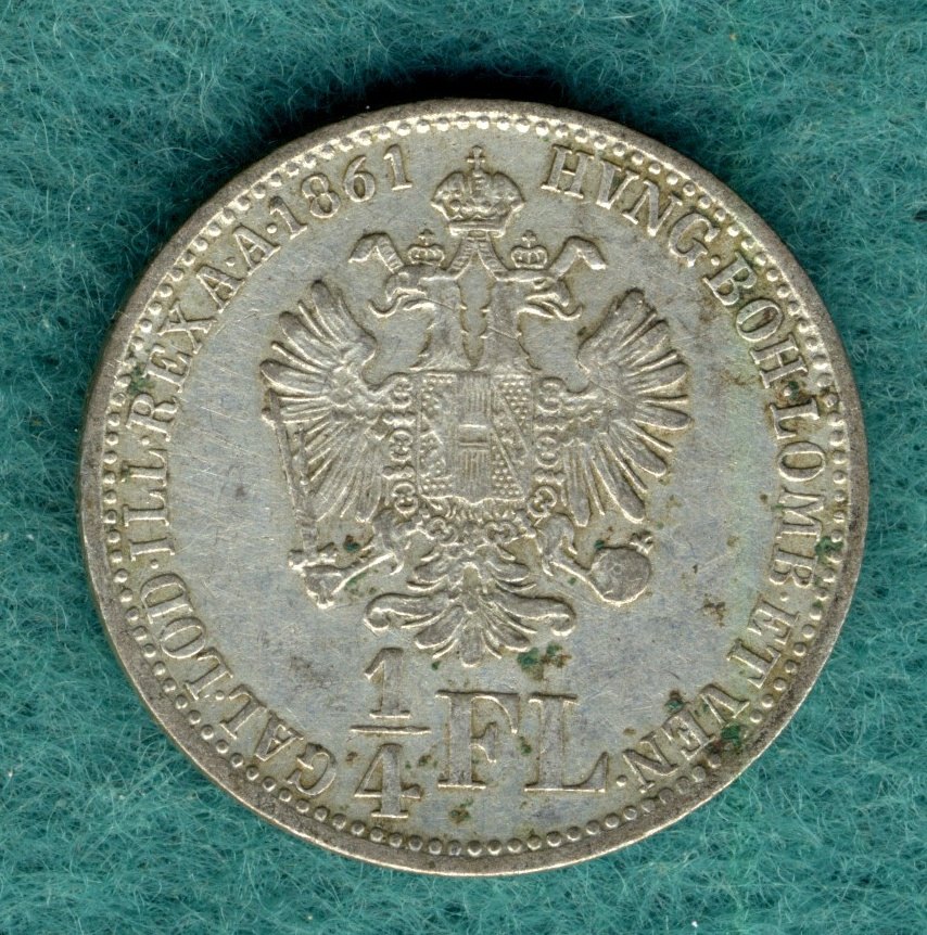  Österreich - Franz Joseph I. - 1/4 Gulden (1/4 Florin) 1861 V   