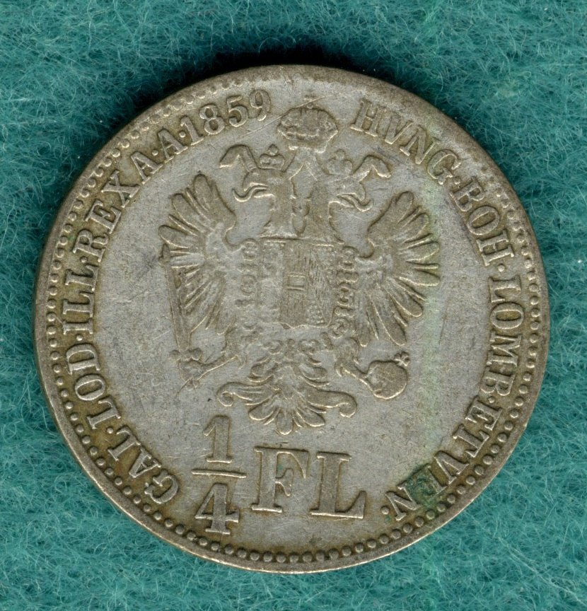  Österreich - Franz Joseph I. - 1/4 Gulden (1/4 Florin) 1859 M - selten !   